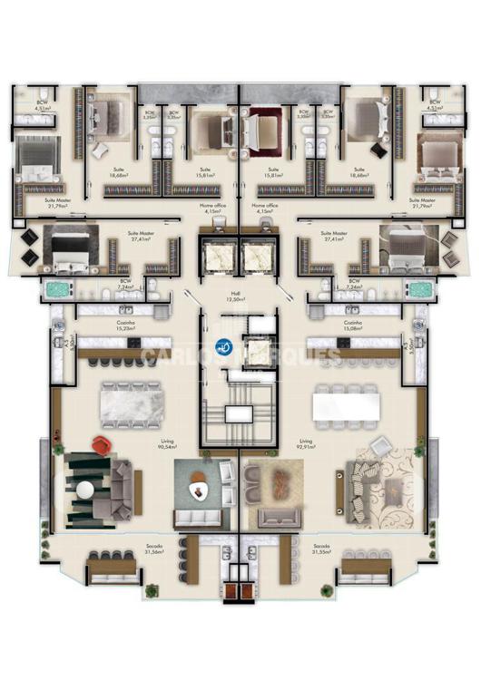 PLANTA DOS APARTAMENTOS