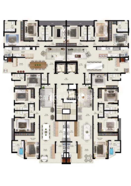 PLANTA DOS APARTAMENTOS