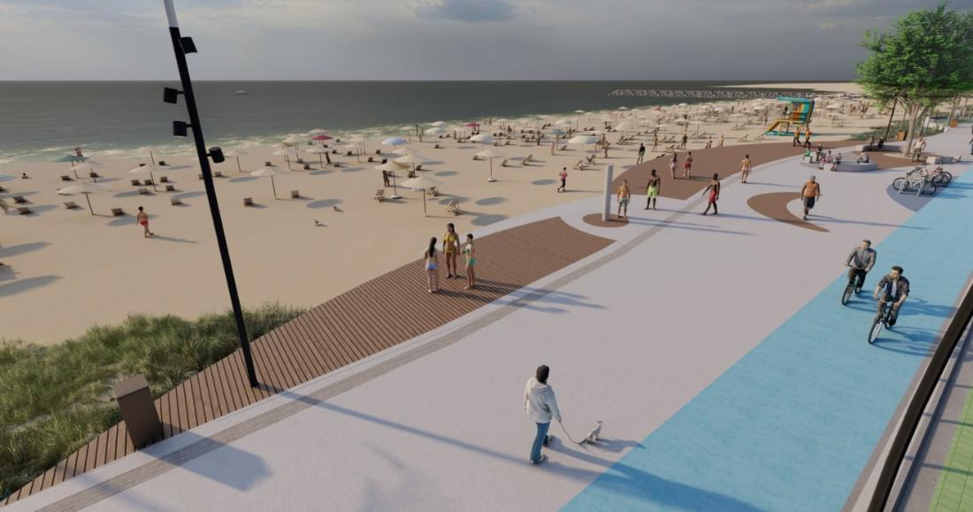 Engordamento da faixa de areia da orla da Meia Praia - Imagem Principal